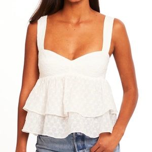 Amanda Uprichard Everleigh top, NWOT, never been worn white sweetheart peplum